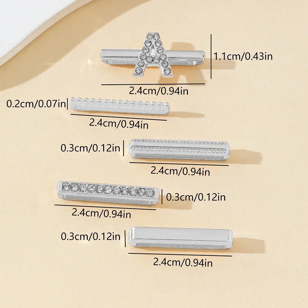1 Set Of New letter Glamorous Crystal Alloy Watch Band Charms - Sparkling Accent for IPhone Watch - Compatible with38,40,41,42mm