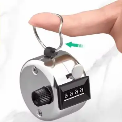 Digital Hand Tally Counter 4-Digit Manual Golf Clicker Training Mini Handheld Mechanism for Sports And Games