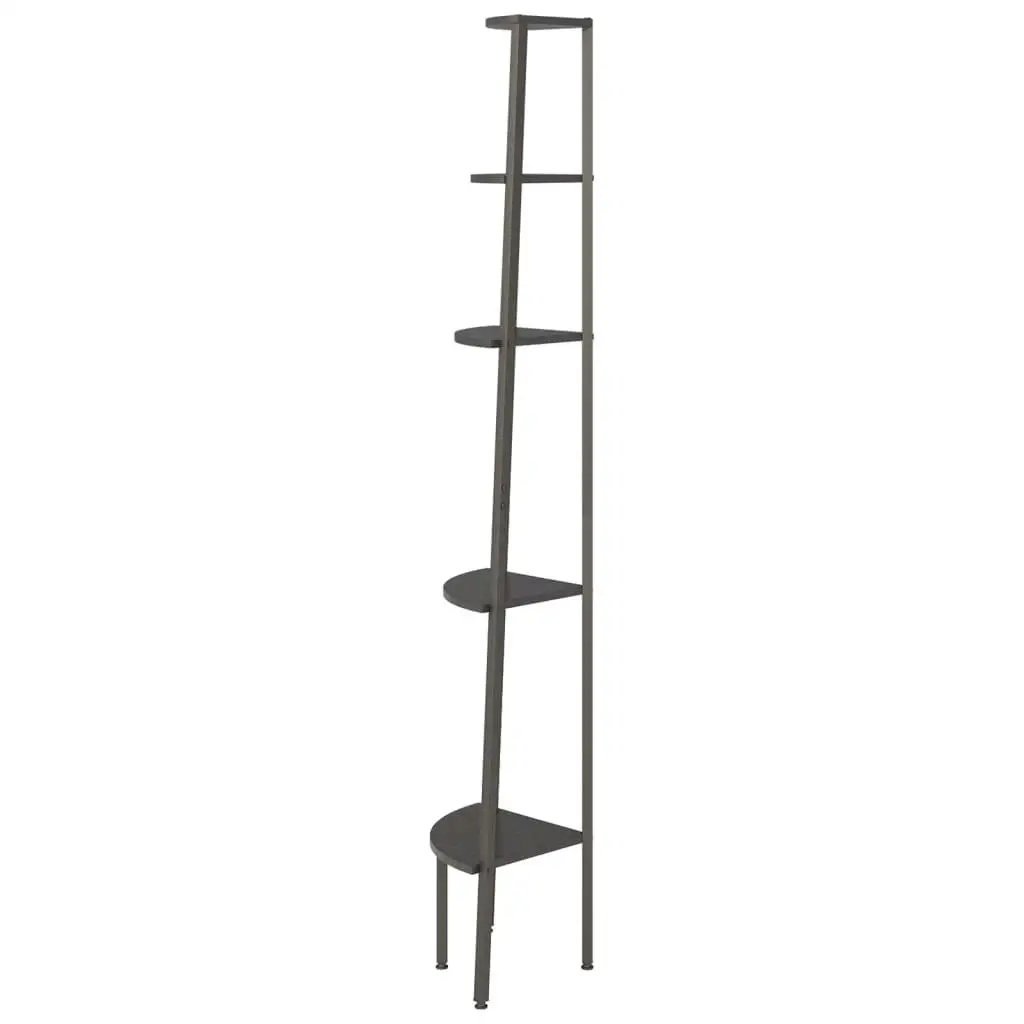 Mensola angolare nera a 5 livelli, scaffale salvaspazio - 17,9x12,4x70,9 cm, elegante organizer per la casa