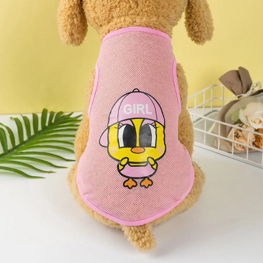 

Cartoon Summer Cool Polyester Fibre Soft Puppy Vest Cat Costume Dog Clothes Cat T-shirt