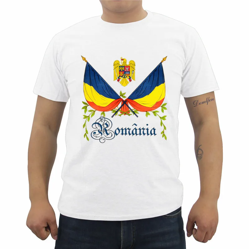 New Cool Men's T-shirt Romania Coat Of Arms Print T Shirt Men's Short Sleeve Cotton O-neck Shirt Casual Tees Tops Streetwear