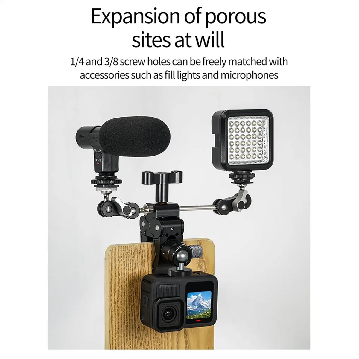 

1/4 винт с шаровой головкой, универсальный карданный подвес для фотосъемки, металлический коготь краба, многофункциональная спортивная камера, прочный зажим, карданный кронштейн