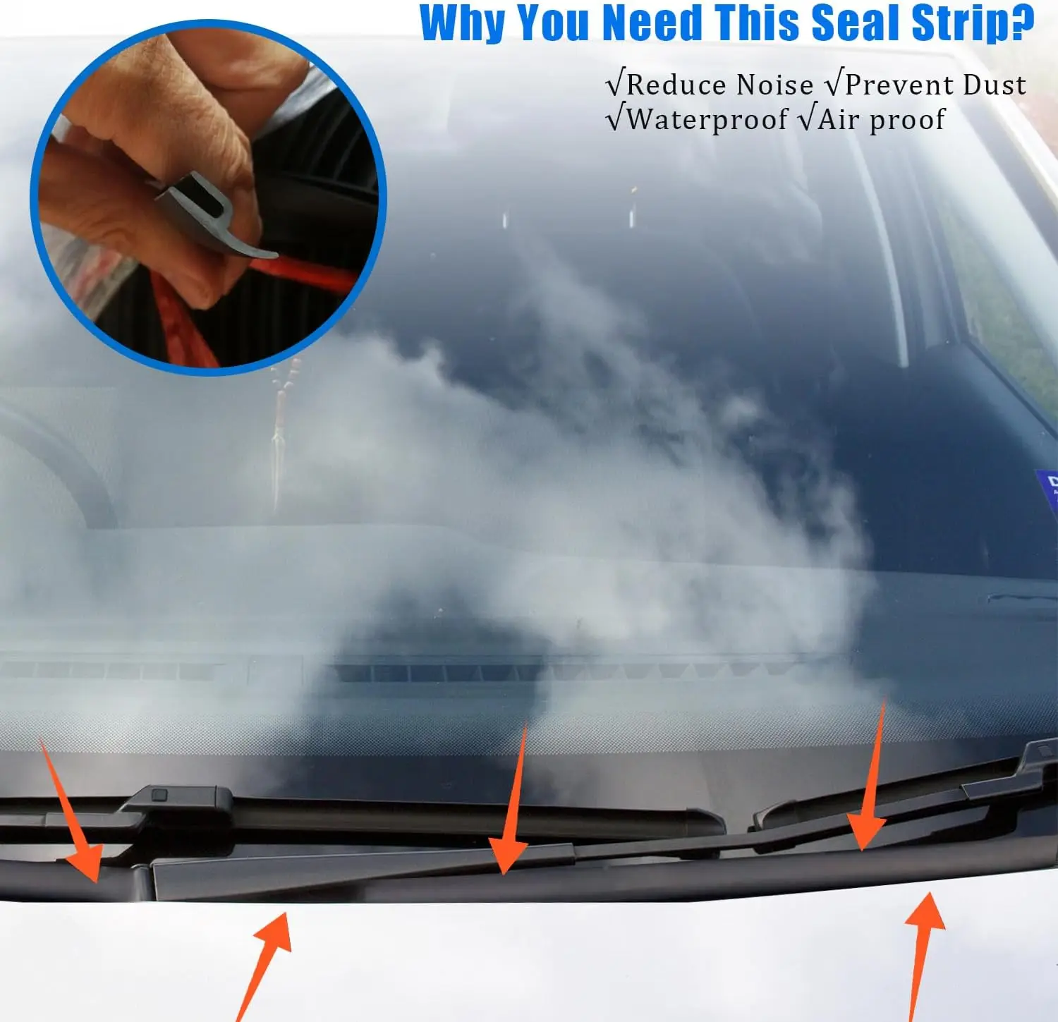 Windshield Rubber Seal Strip Car Weather Stripping Seal Strip for Windshield Sunroof Seal for Car/SUV Front Rear Windshield