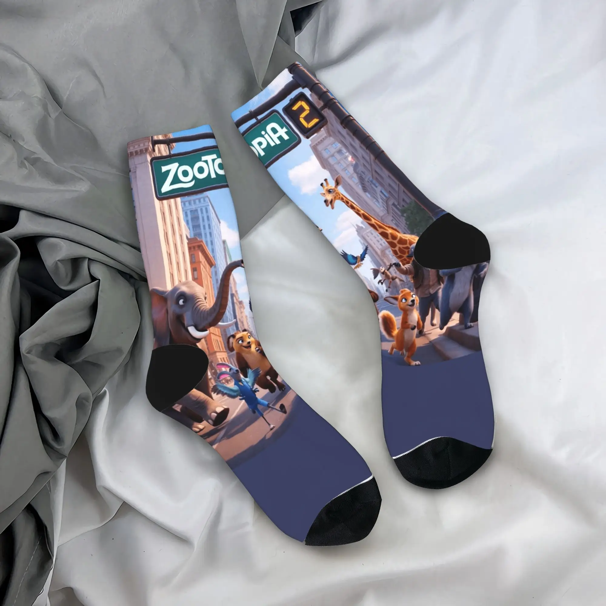 

Носки для пар Zootopias Judy Nick, чулки, нескользящие носки высокого качества, зимние модные носки для бега на заказ