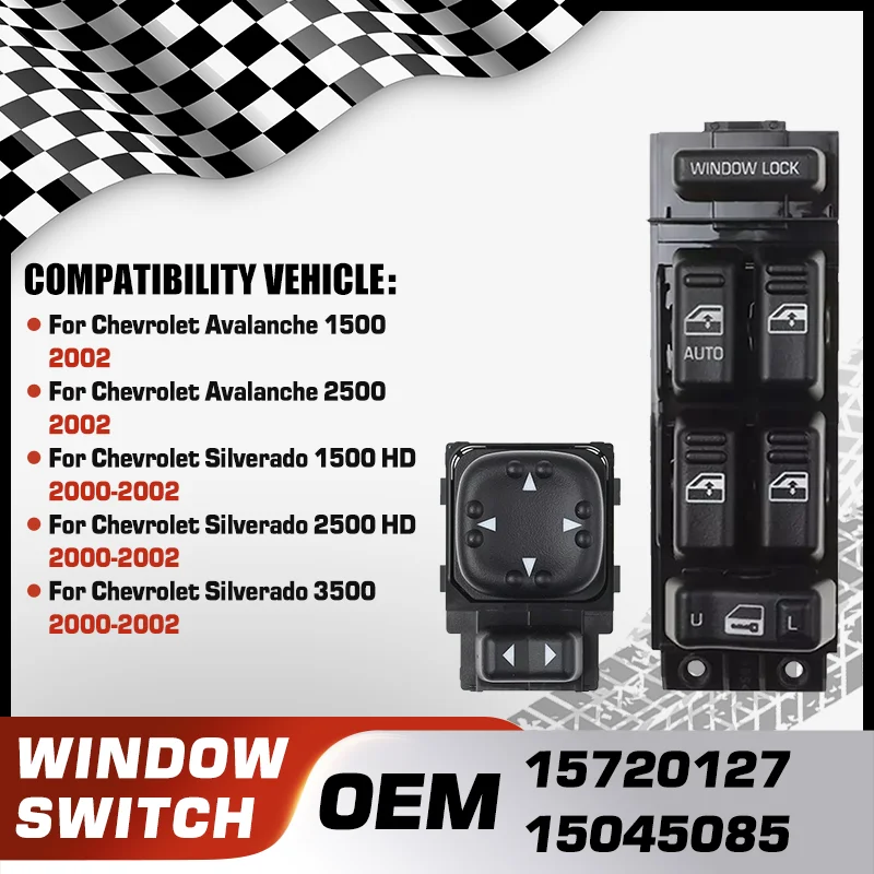 

For Chevrolet Suburban 1500 Chevy Avalanche MK1 1500 2500 Chevy Silverado MK1 1500 HD 2500 HD 3500 Power Window Door Lock Switch
