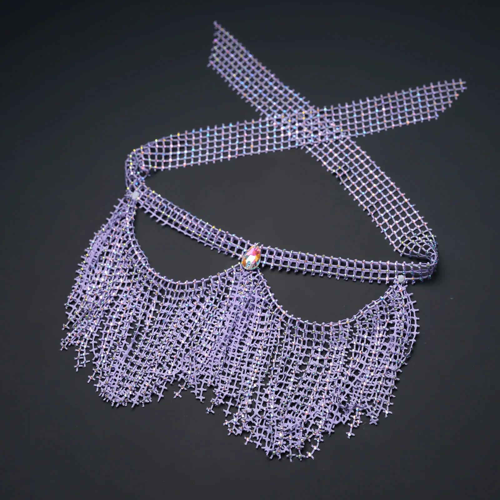 Exotische Cos Westerse stijl buikdanssluier Fijne Flash Hot Diamond Yashmak Prestaties Oude Hanfu gezichtsbedekking voor vrouwen