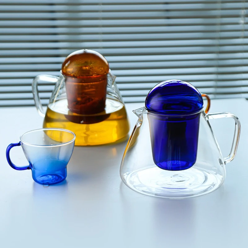

Creative Original Color Heat-resistant Glass Teapot Tea Separation Filter Small Bubble Teapot Household Tea Set Boiling Tea Set