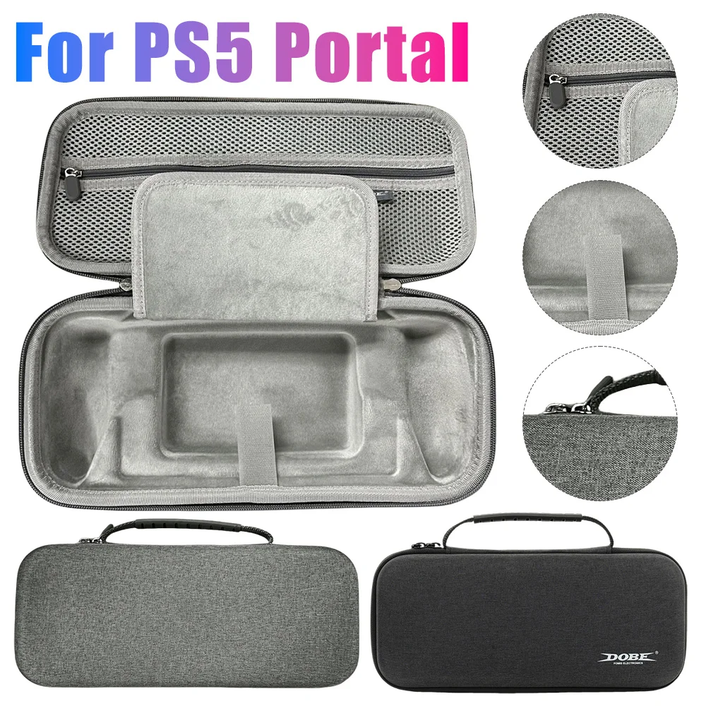 EVA Carrying Case Bag Shockproof Travel Hard Shell Case Anti-Scratch with Mesh Pocket Portable Storage Bag for PS5 Portal