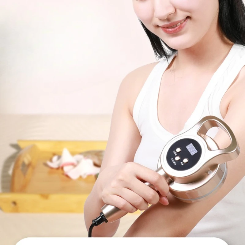 เครื่องนวดไฟฟ้าแบบแปรงเมอริเดียน, อุปกรณ์บำบัดด้วยการสั่นสะเทือนและการครอบด้วยถ้วย, หัวนวดโลหะ 30 หัว, ระบบทำความร้อนด้วยแสงสีแดง, ไมโครเคอร์เรนท์