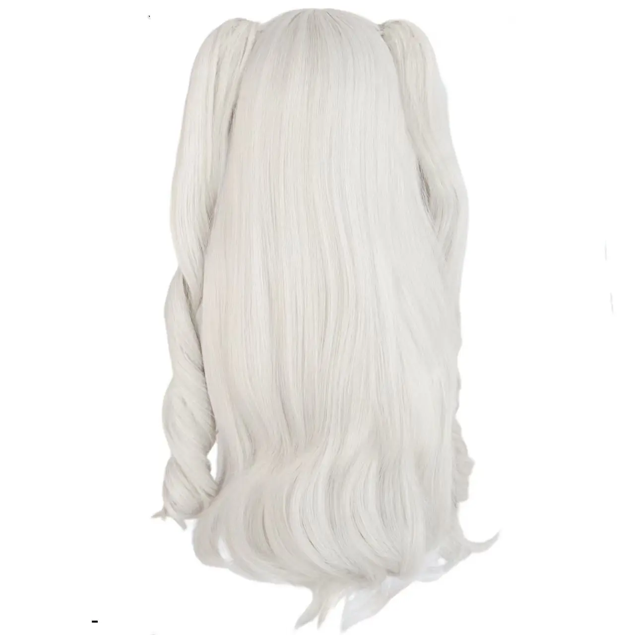 ‌ シャーロット コスプレウィッグ - 白いロングカーリーヘア、中村ゆり前髪、女性用アニメフルヘッドピース