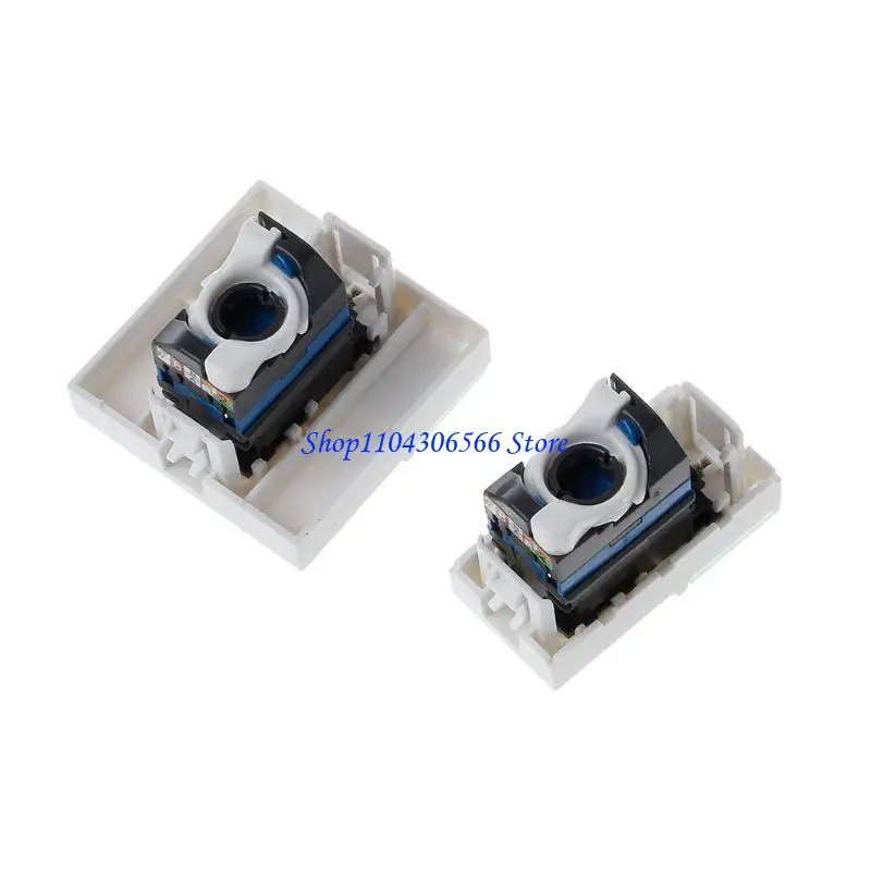 02DD Ethernet Wall Plate, Keystone Wall Plate with RJ45 Keystone Coupler insert, Female to Female Cat6 Keystone