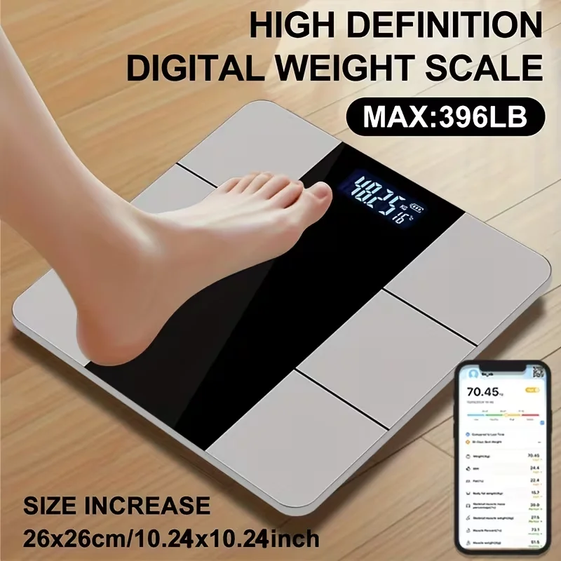 

Smart Body Composition Scale | Bluetooth 4.0 LCD Backlit Digital Weight Scale, 18 Metrics OKOK APP Sync 0.05kg Precision 400lbs