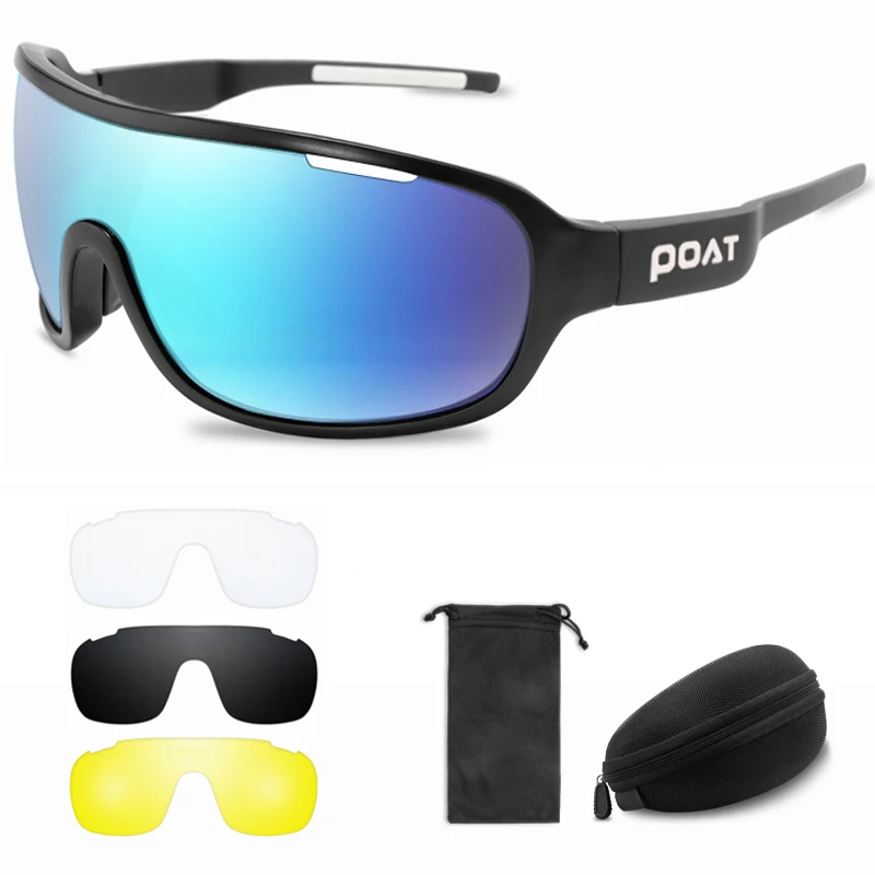 POAT Outdoor Sport Männer Frauen Sonnenbrille Extra Objektiv Radfahren Brillen Mode Fahrrad Fahrrad Mtb Brille mit Fall UV400