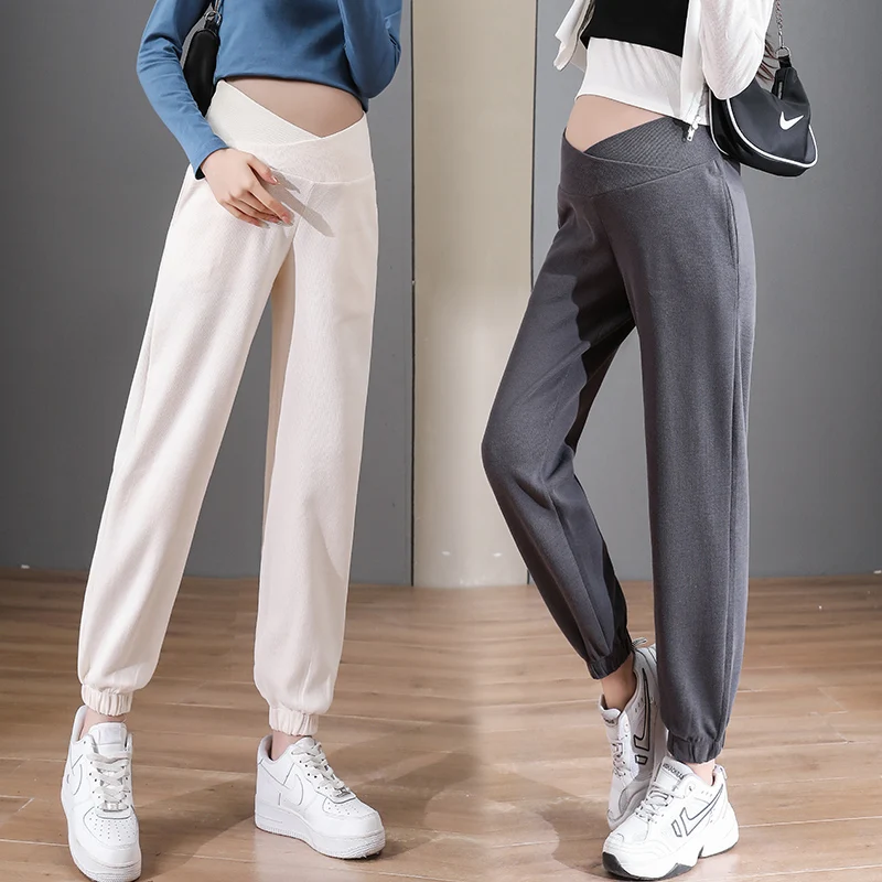 330# Autumn Winter Casual Maternity Pants Sports Low Waist Belly Trousers Clothes for Pregnant Women Pregnancy