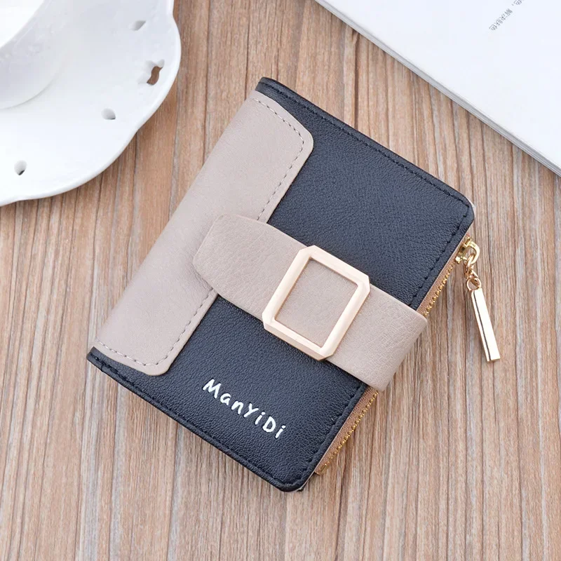 New Mini Wallet Fashion Female Card Holder Zipper Coin Purse PU Leather Credit Card Case Money Bag Ladies Small Clutch Girl Bags