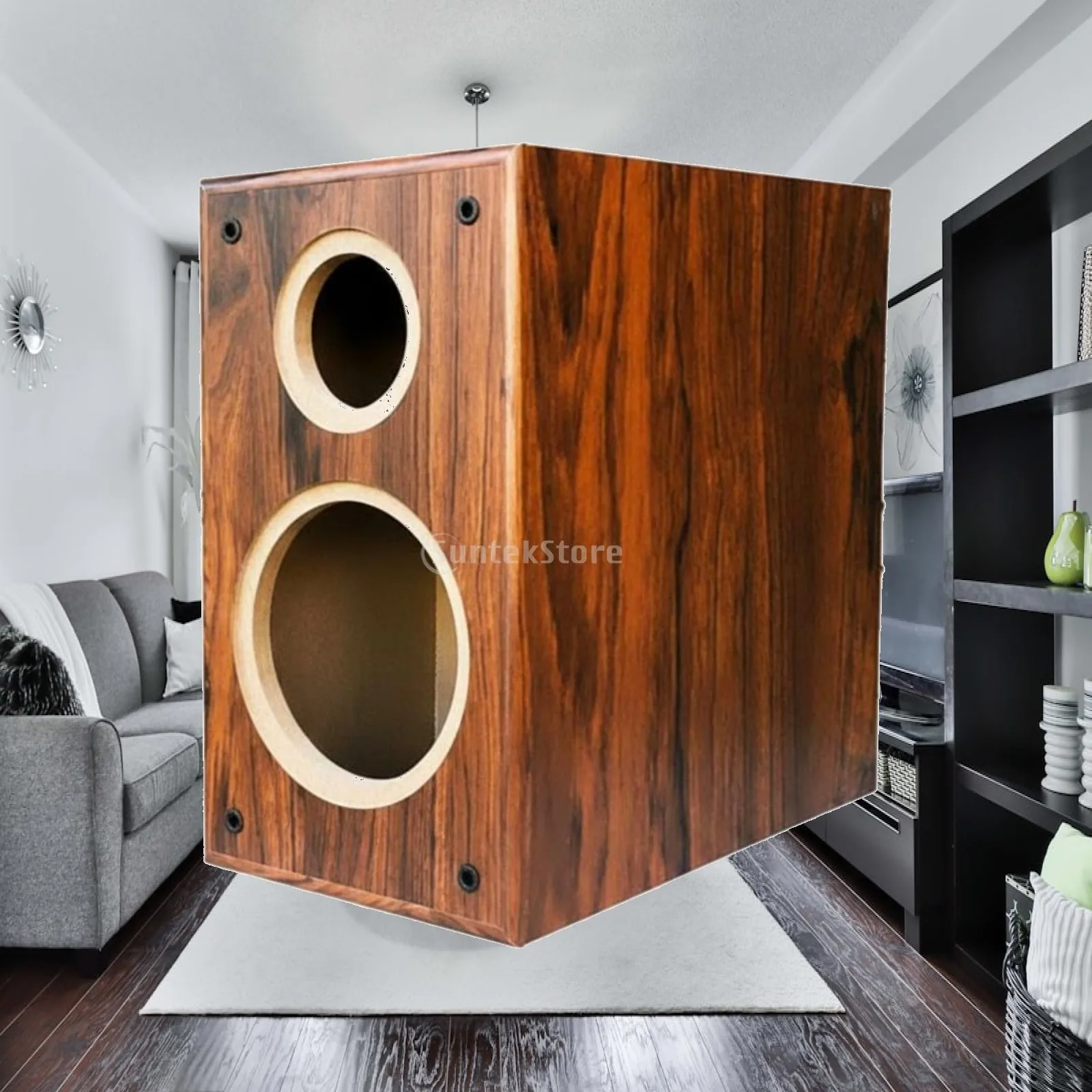 DIY Audio Cabinet Empty Wooden Speaker Box Bass Enclosure for Home Hifi Setup Listening Space