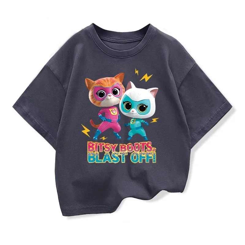 Sommerkleidung Spiel Super Katzen Kostüm Kinder SuperKitties T-Shirt Baby Mädchen Kleinkind Jungen Baumwoll-T-Shirt Kinder Kurzarm-Oberteile – Detail 10