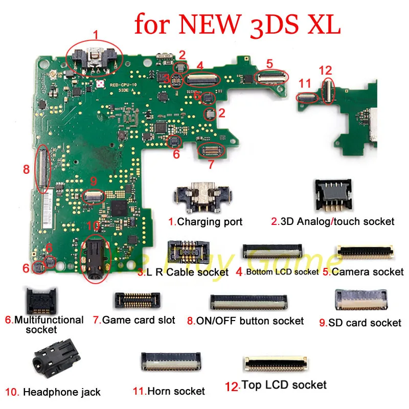 1-5PCS For NEW 3DS XL LL LCD Screen Camera Horn Connector Socket