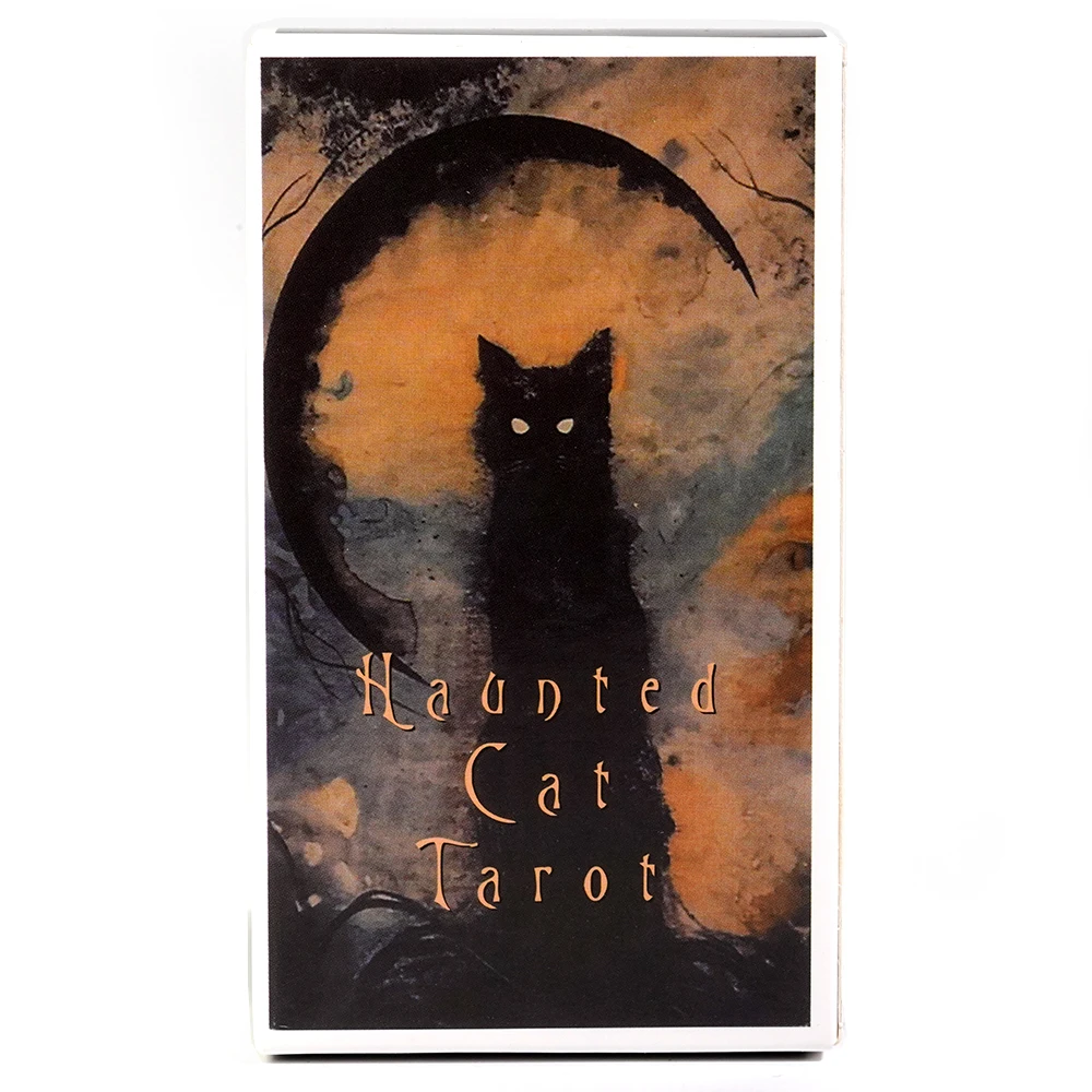 Haunted Cat Tarot，Black Cat Fearless Family Oracle Card， Family Party Entertainment Game Cards