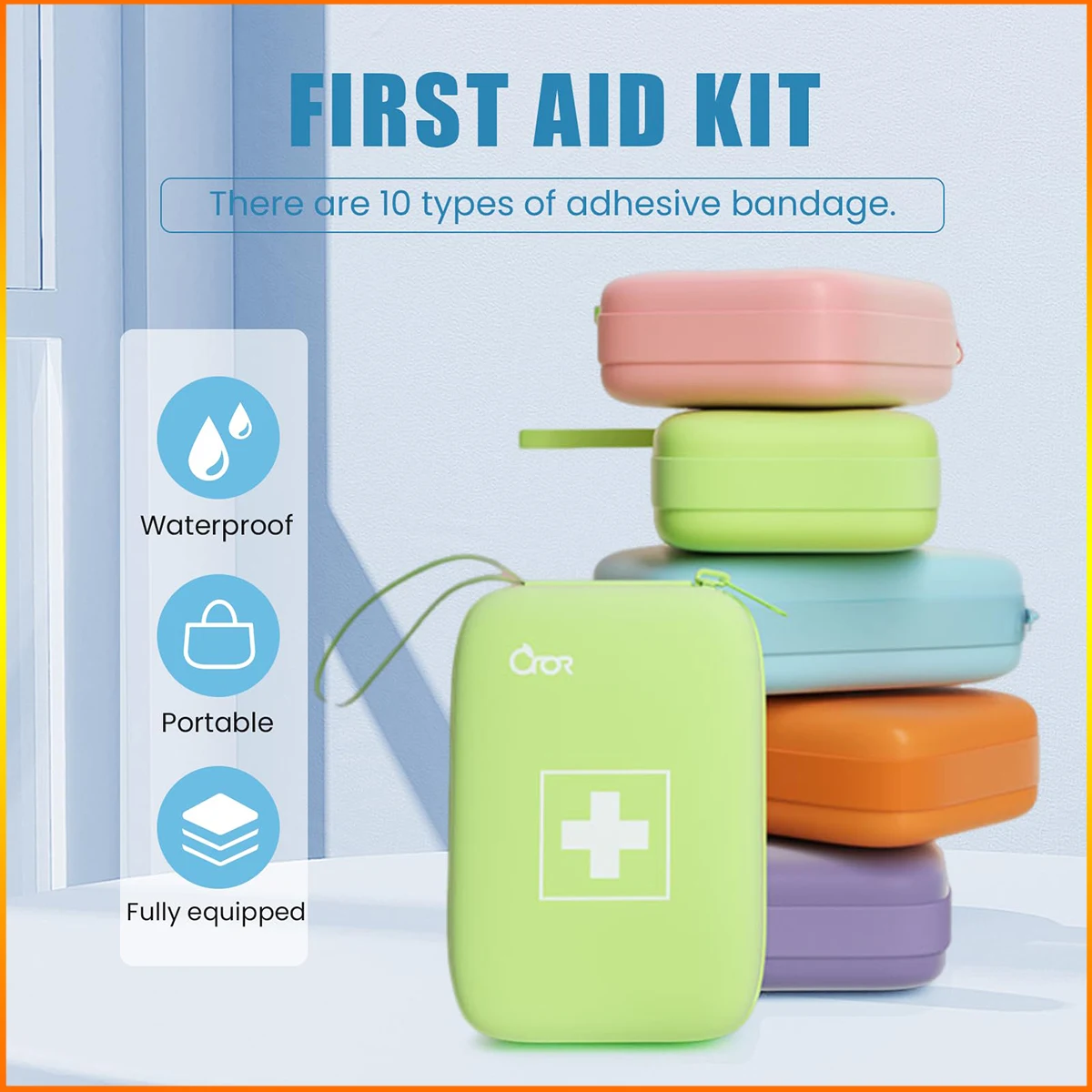 Waterproof medical kit Portable First Aid Kit with Adhesive Bandages Pack 100Pieces For emergencies at home or outdoors hunting