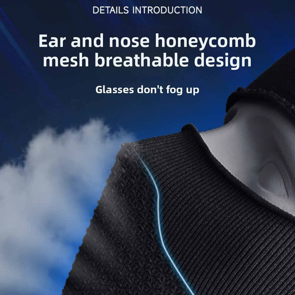 Elastic Windproof Warm Riding Mask Neck Protection Empty Top Warm Face Cover Breathable Solid Color Cycling Face Mask Cycling