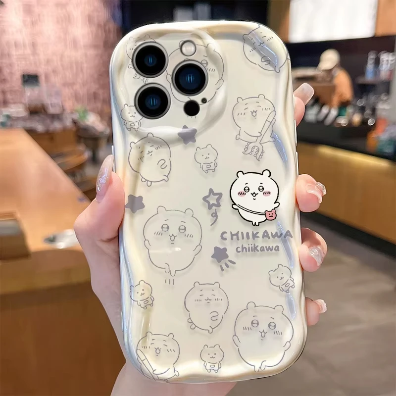 حافظة كاواي C-Chiikawas لهاتف آيفون 16 15 14 Pro Max 13 12 Mini 11 Xs X Xr 8 7 Plus Se 2022 2020 غطاء خلفي ناعم مقاوم للصدمات