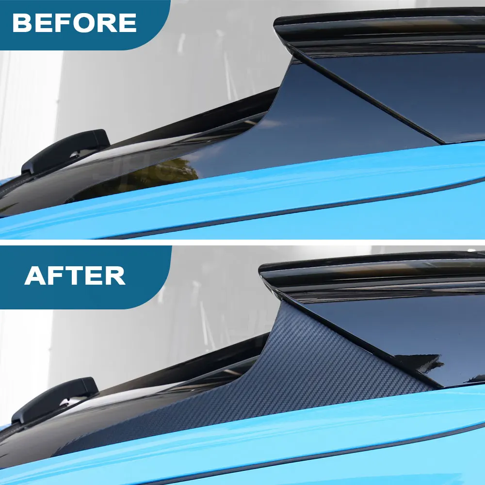 JHO Rear Window Side Wing Roof Spoiler Stickers Covers Compatible With Ford Mustang Mach E 2021 2022 2023 Car Accessories