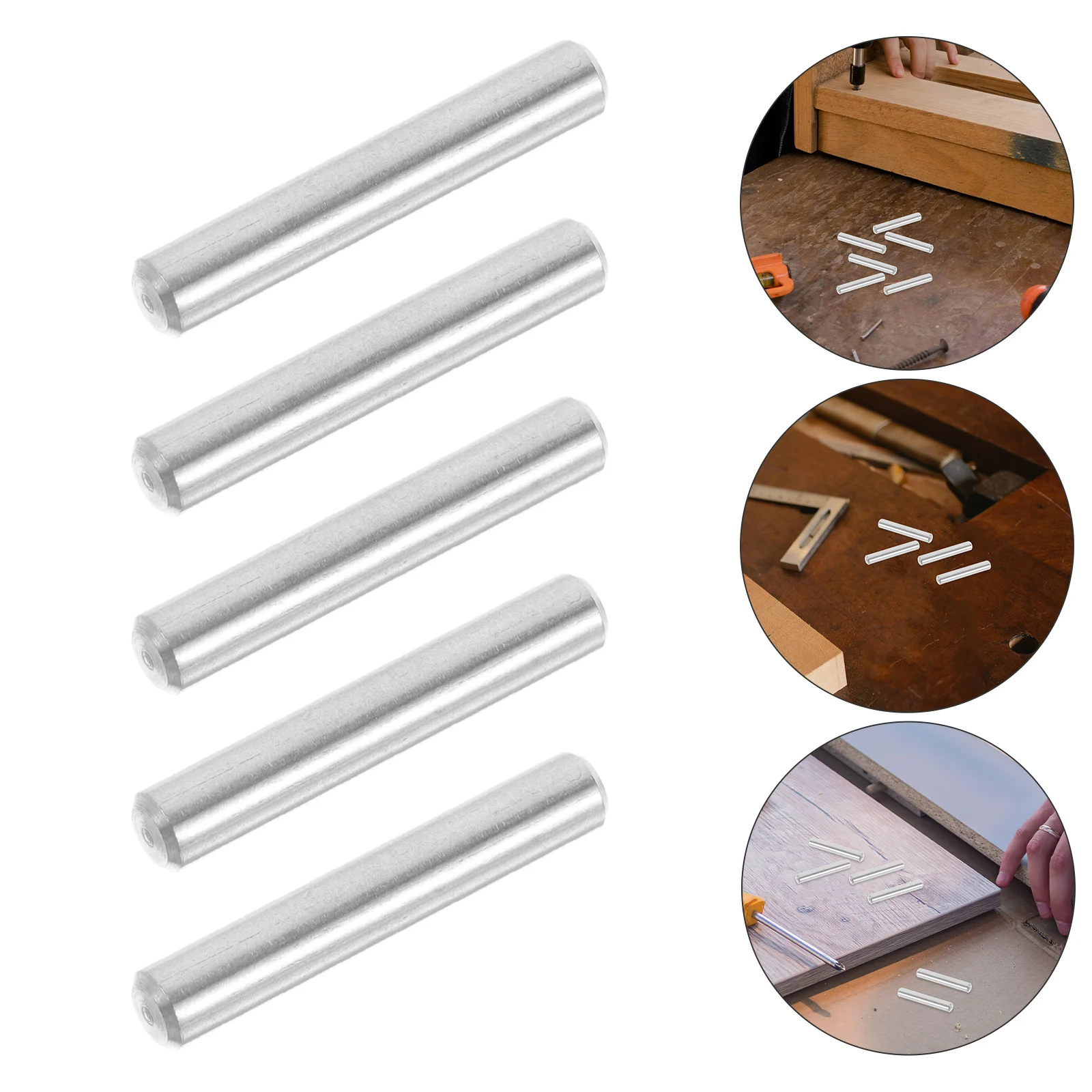 

25pcs Stainless Steel Cylindrical Pins Solid Dowel Rods Shelf Support Pegs Cabinet Furniture Fixing Fasteners Industrial