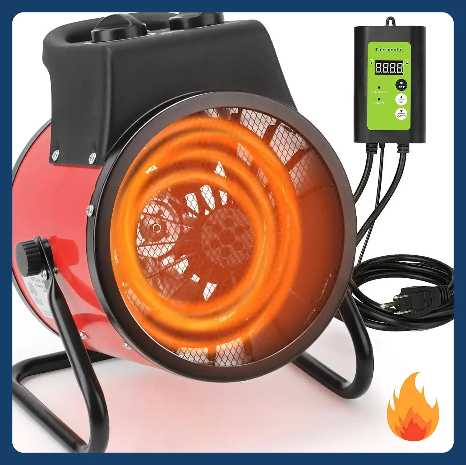 

[Limited Stock!]Greenhouse Heater with Thermostat, Outdoor Heaters for Patio, Fast Heating, Overheat Protection, Electric Space