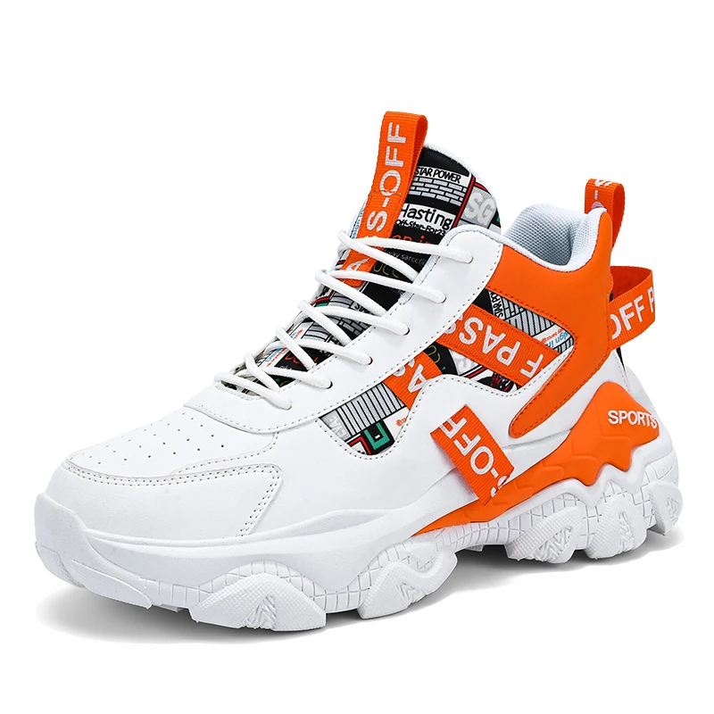 

Высокие мужские кроссовки, Модная Удобная Повседневная дышащая обувь для прогулок, кожаные Нескользящие, на шнуровке, на весну и осень