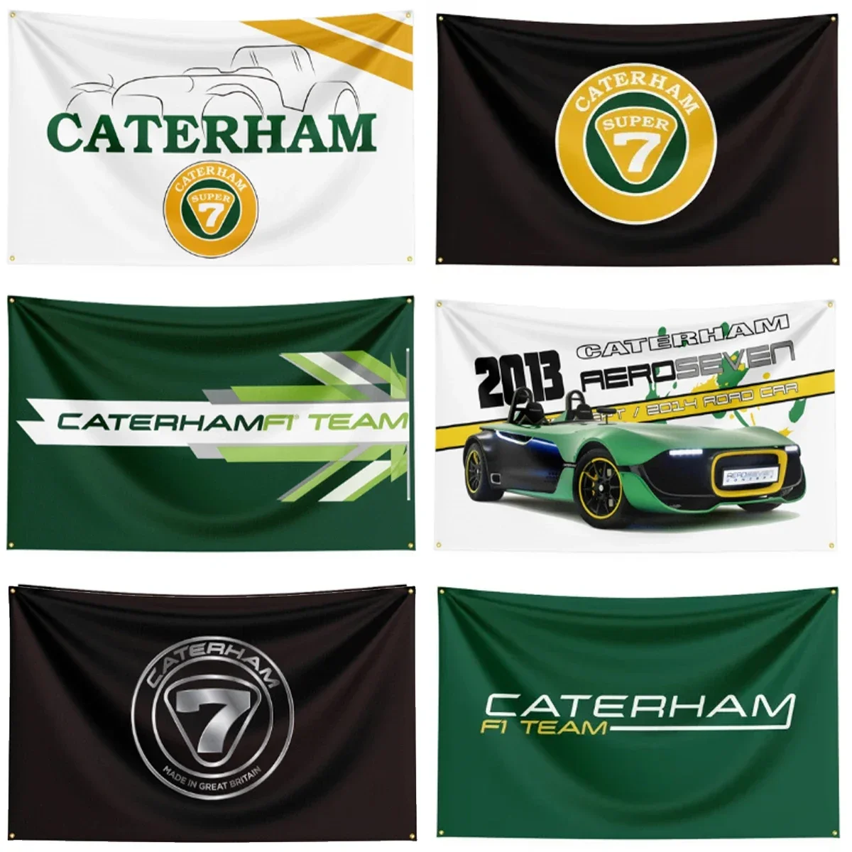 90X150CM  3X5FT Caterham Flag Polyester Printed Car Banner For Decor