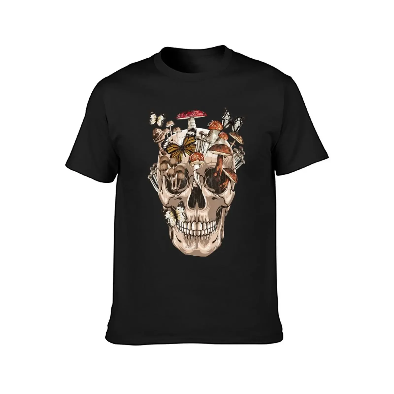 Mushroom Clothing Mushroom Collector Skull Graphic Gift T-Shirt designer shirts Blouse mens t shirt graphic