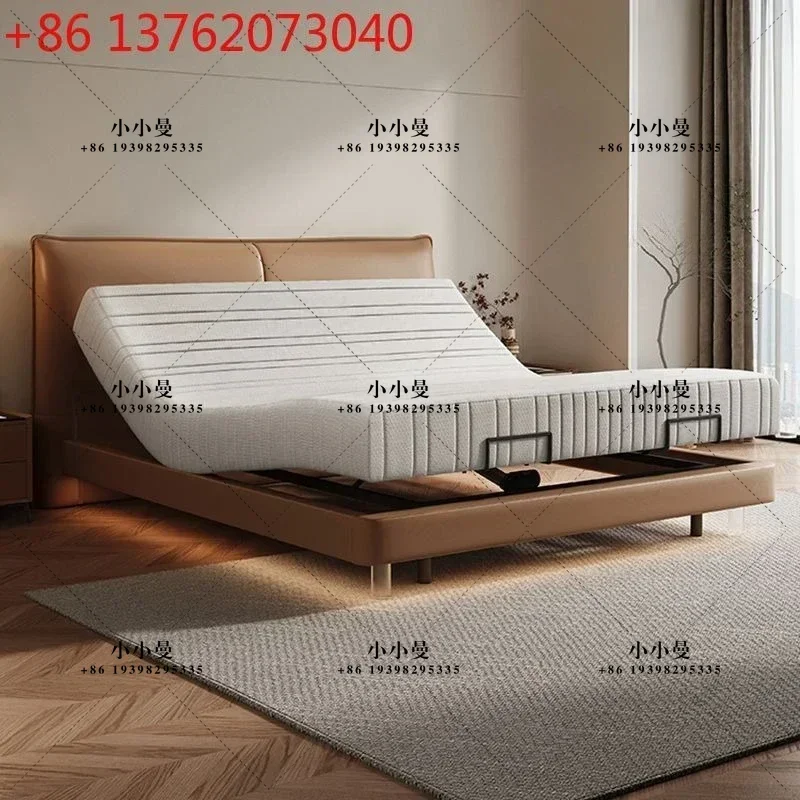 Intelligent lift-up master bedroom, zero-gravity double electric function, floating light luxury genuine leather bed