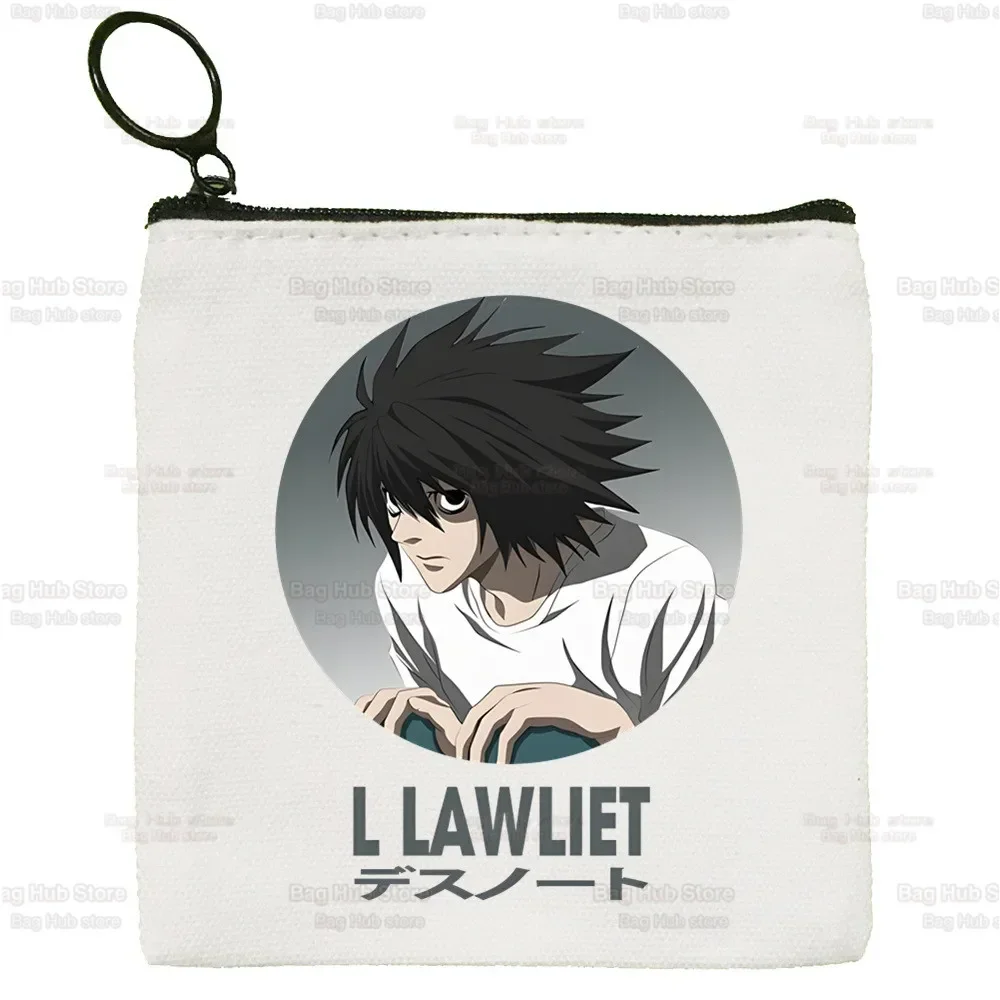 Death Note Canvas Coin Purse Anime L Ryuk Storage Pouch Canvas Bag New Ryuuku Animation Collectable Coin Bag Key Coin Purse