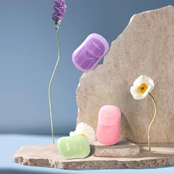 FaSoLa 50 Sheets Mini Portable Soap Paper Disposable Foaming Hand Washing Bath Scented Paper Soap for Indoor Outdoor Travel