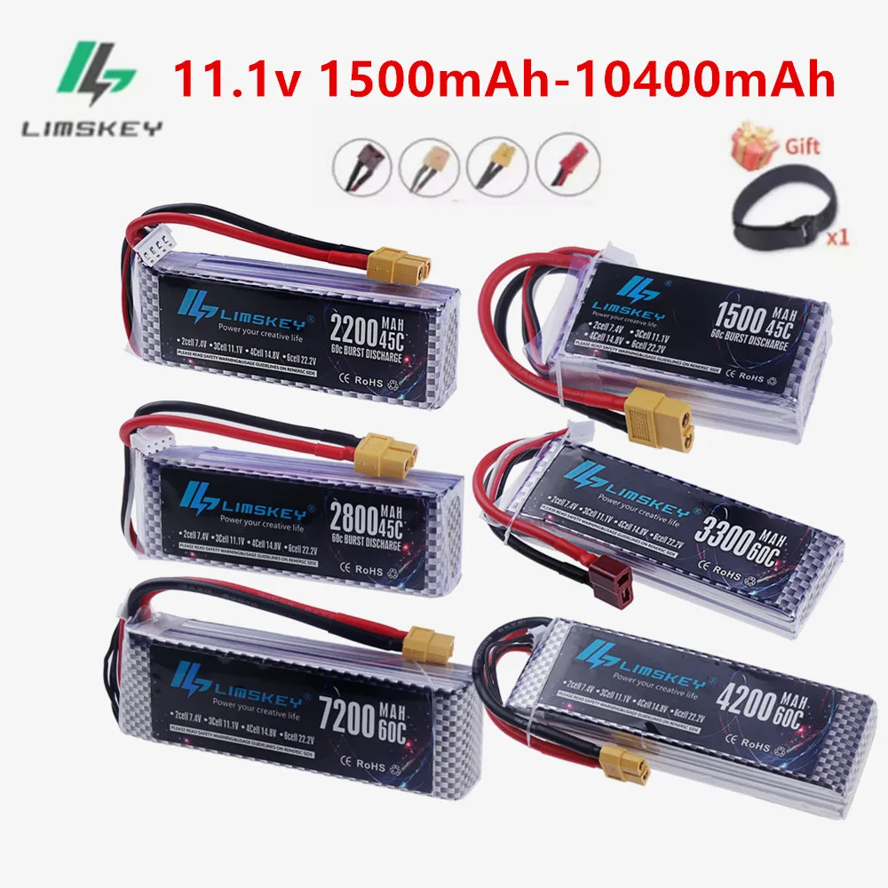 11.1V LiPo Battery 3S 1500mah 1800mAh 2200mah 2800mAh 3000mAh 3300mAh Deans T Connector XT60 For RC Car FPV Racing Drone