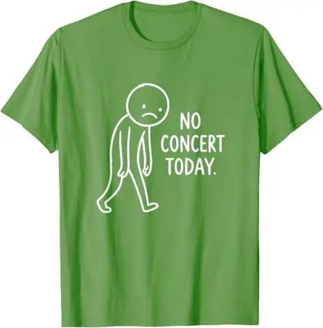Lustiges trauriges Strichmännchen, kein Konzert heute, Musikliebhaber, Humor-T-Shirt, Y2k, verspieltes Comic-Grafik-Spruch-T-Shirt, personalisierte Streetwear – Detail 16
