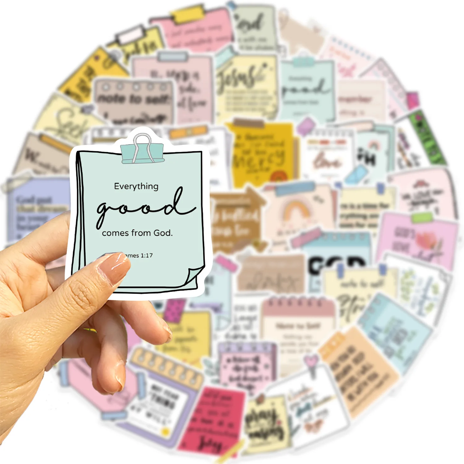 50PCS Bible Jesus Encourage Stickers Self affirmation and motivation Labels Stickers for Scrapbook Notebook Laptop Stationery