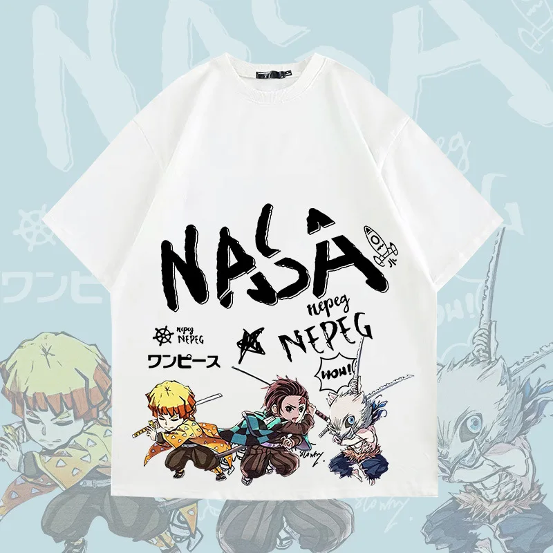 شيطان القاتل: تي شيرت تانجيرو كامادو من القطن الخالص بأكمام قصيرة للرجال والنساء ملابس كاجوال للوالدين والطفل للصيف #1