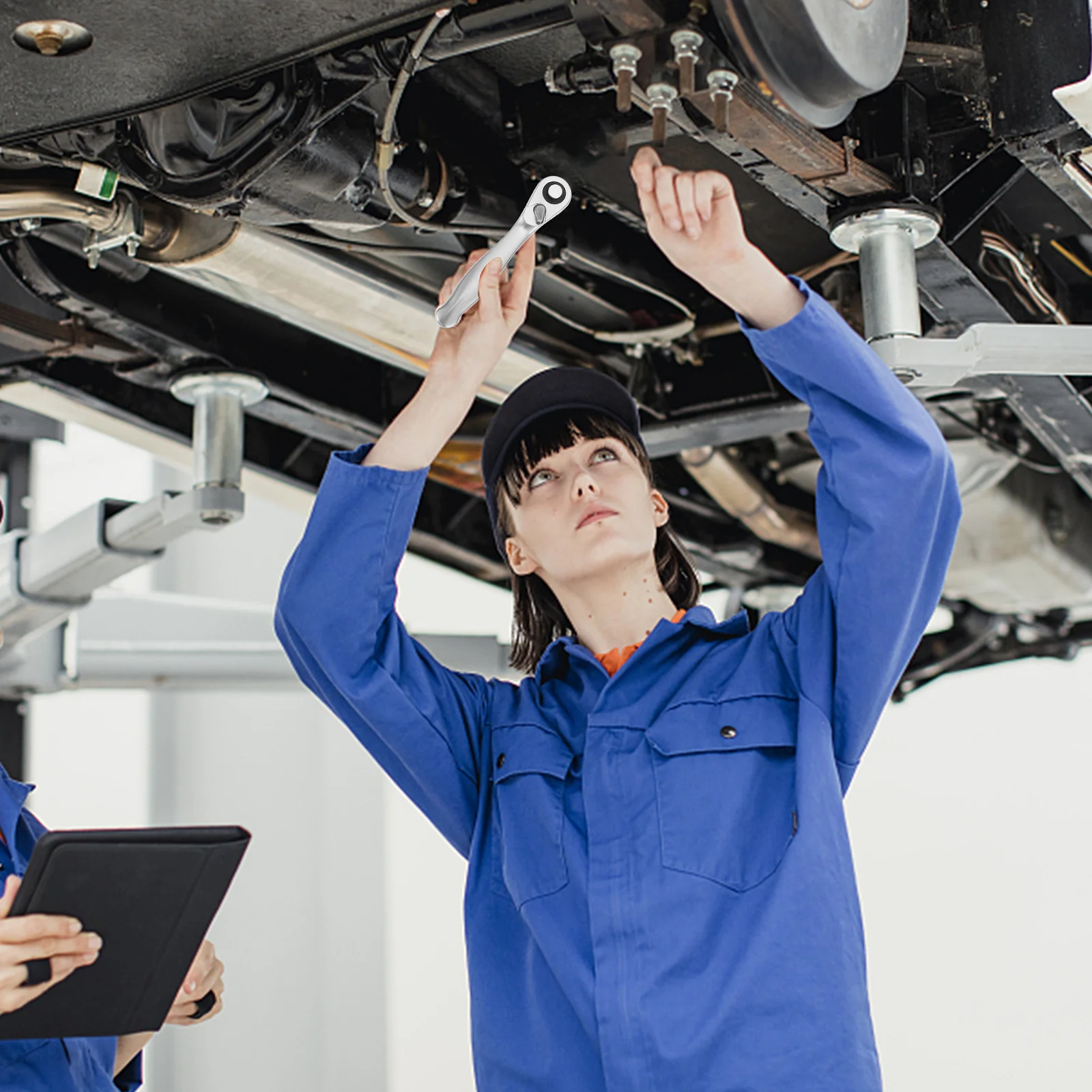 

1pc 1/4" Ratchet Socket Wrench Click Repair Tool For Auto Maintenance Steel Disassembly Spanner Portable Efficient Replacement