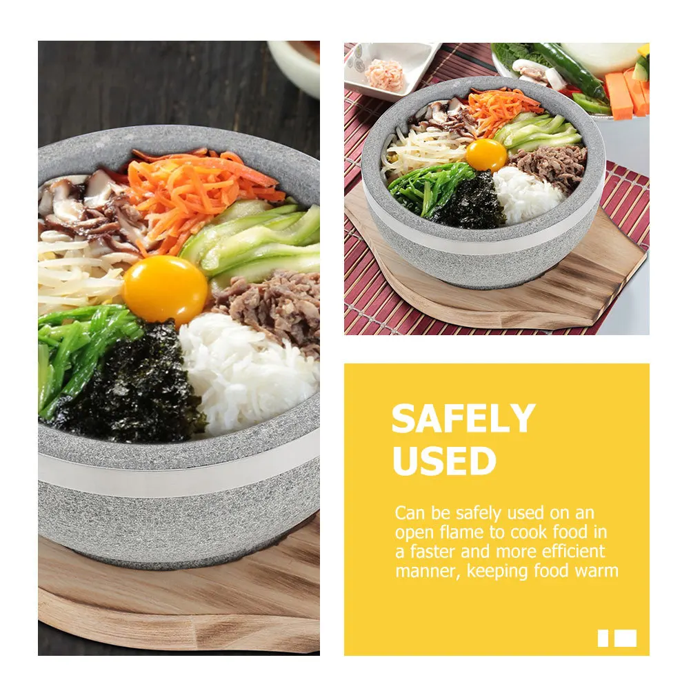 

18pcs Bibimbap Bowl Stone Pot Korean Heat Resistant Cooking Pot For Stew Soup Rice Home Kitchen Restaurant Use