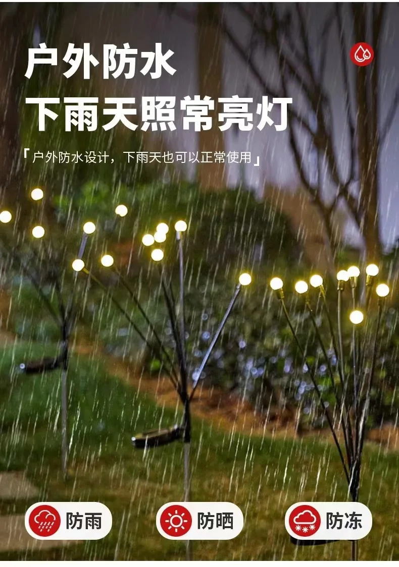 Außenleuchten Solar Rasenlampe Gartenlampe LED windbetriebene Glühwürmchen Bodensteckerlampe für Garten Rasen Landschaft Urlaubslicht