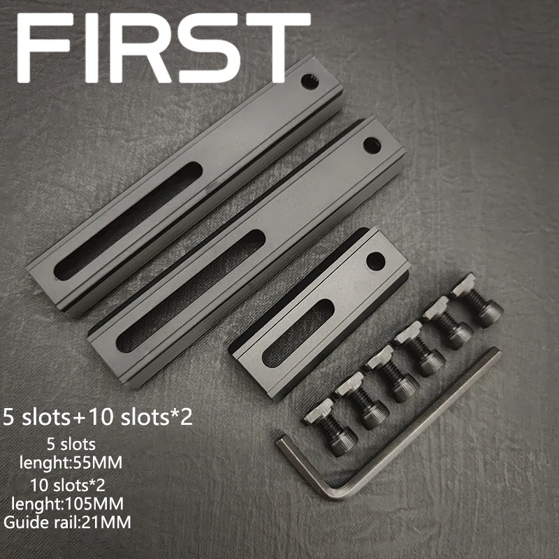 Adjustable hole spacing rails 21mm Rail total length 135mm 105MM 75mm 55MM 5/7/10/13Slots Rail Mlok keymod Hunting Accessories