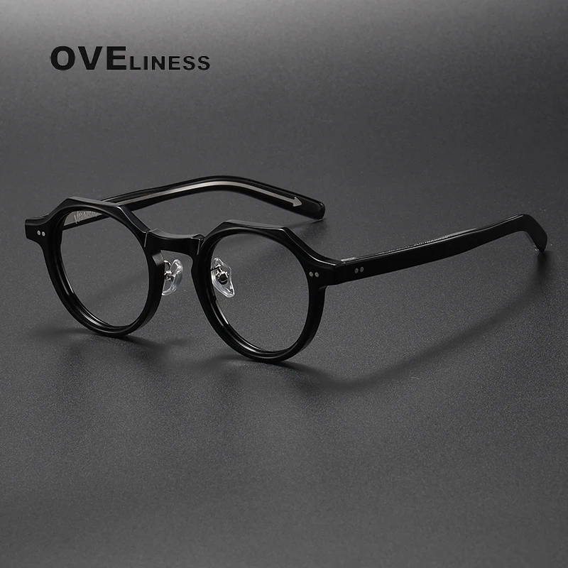 2024 Acetate Glasses Frame for Men women Retro Vintage Myopia Prescription Eyeglasses frames Women Optical Korean full Eyewear