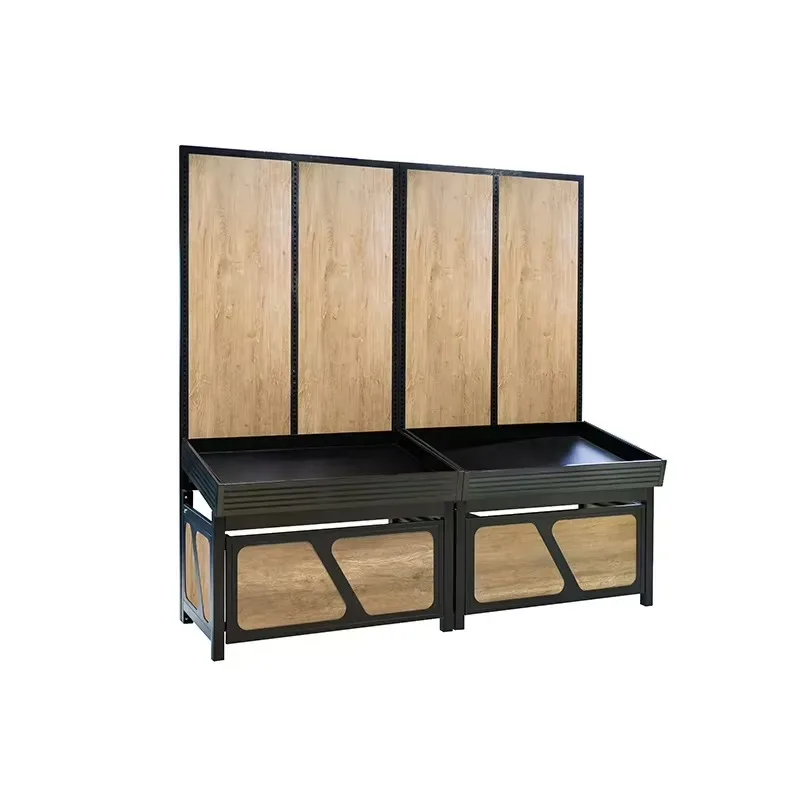 High Quality Single Sided Supermarket Fruit Display Rack for Vegetable Storage and Fruit Ledge