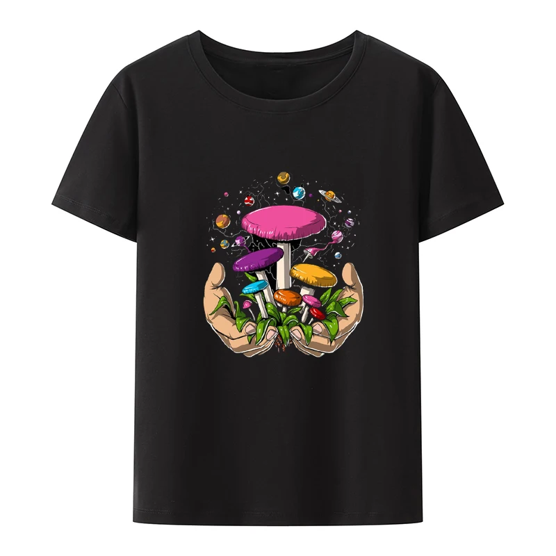 Magic Mushrooms Women's Summer Tee Shirt Comfortable Classic Anime Clothes Graphic T Shirts Blouse Character O-neck Pair Slim