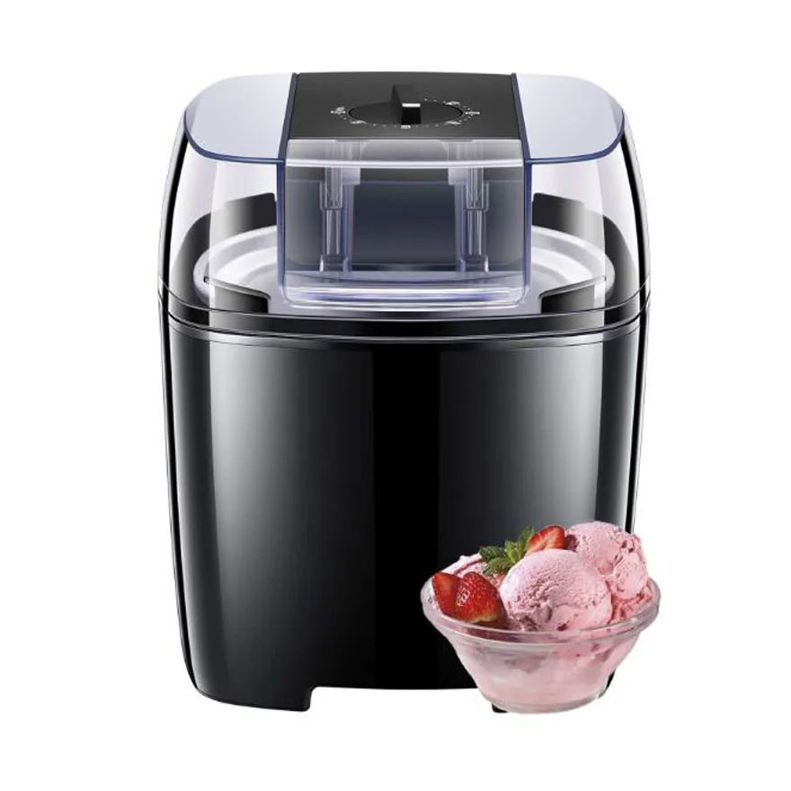 

Household Black White Ice Cream Maker 1.5 Liter Capacity Automatic Mini Fruit Ice Cream Machine for Sale
