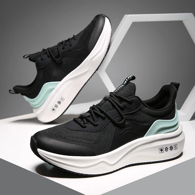 Platform Athletic Sneakers Breathable Mesh Non Slip Comfort Running Shoes Men Women Jogging Training Outdoor Sport Footwear