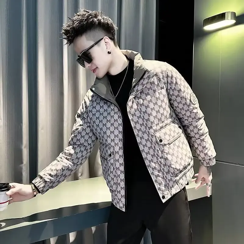 

Мужская утепленная куртка с принтом на осень-зиму, модная брендовая хлопковая одежда премиум-класса, новинка 2025 года, теплое хлопковое пальто
