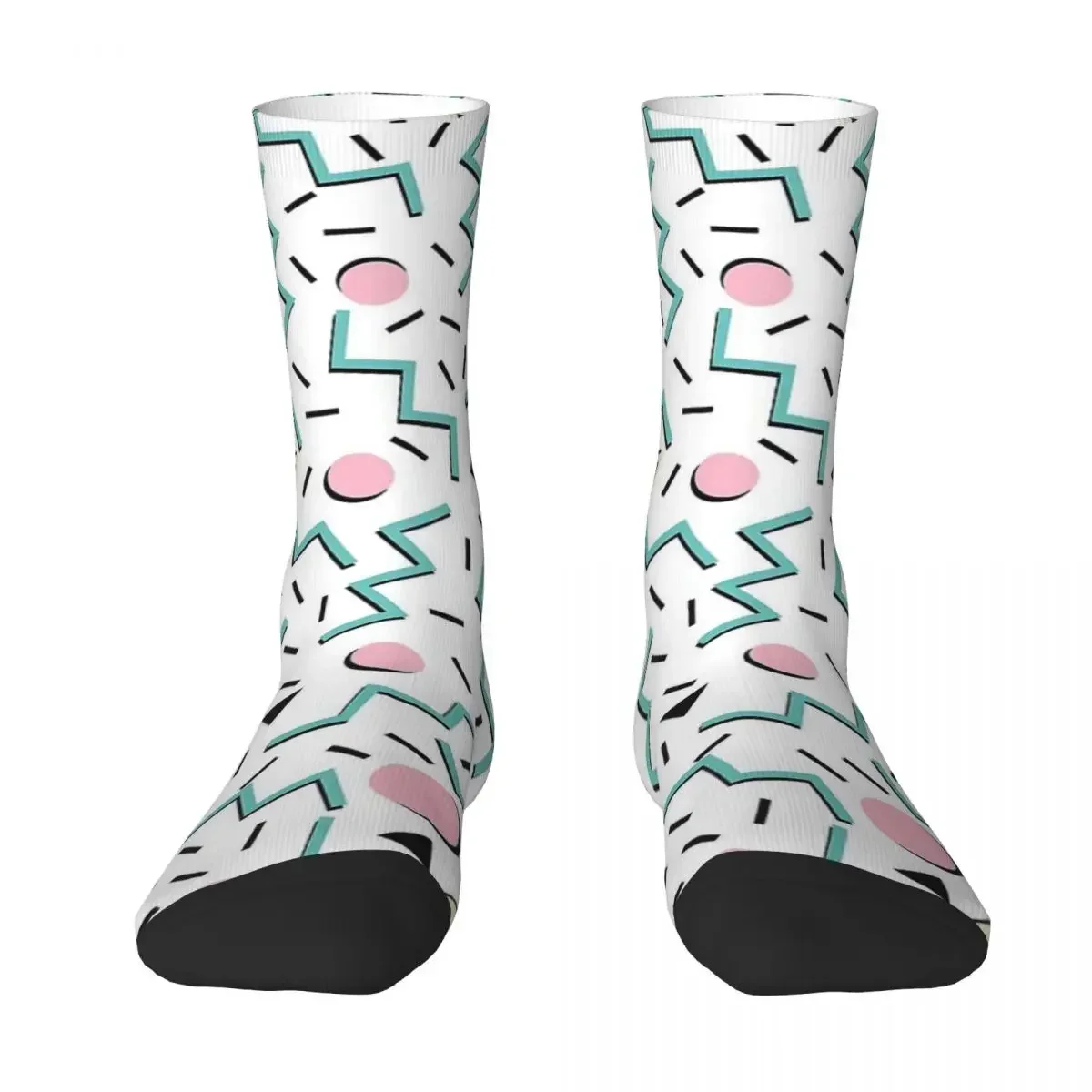 Back To The 80's Eighties, Funky Memphis Pattern Design Socks Harajuku Stockings All Season Long Socks Accessories for Man Woman